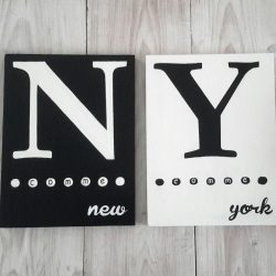 N comme new Y comme york Lettres Décoratives Acrostich' bicolore