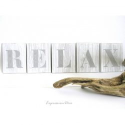 Jeu de Lettres "RELAX" – Imitation Bois Cérusé