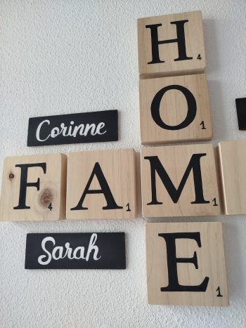 Composition lettres scrabble Family Home Love